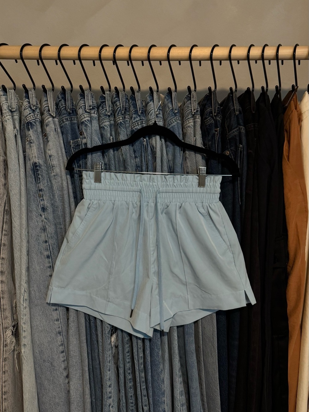 Vanilla Star Light Blue Athletic Drawstring Shorts
